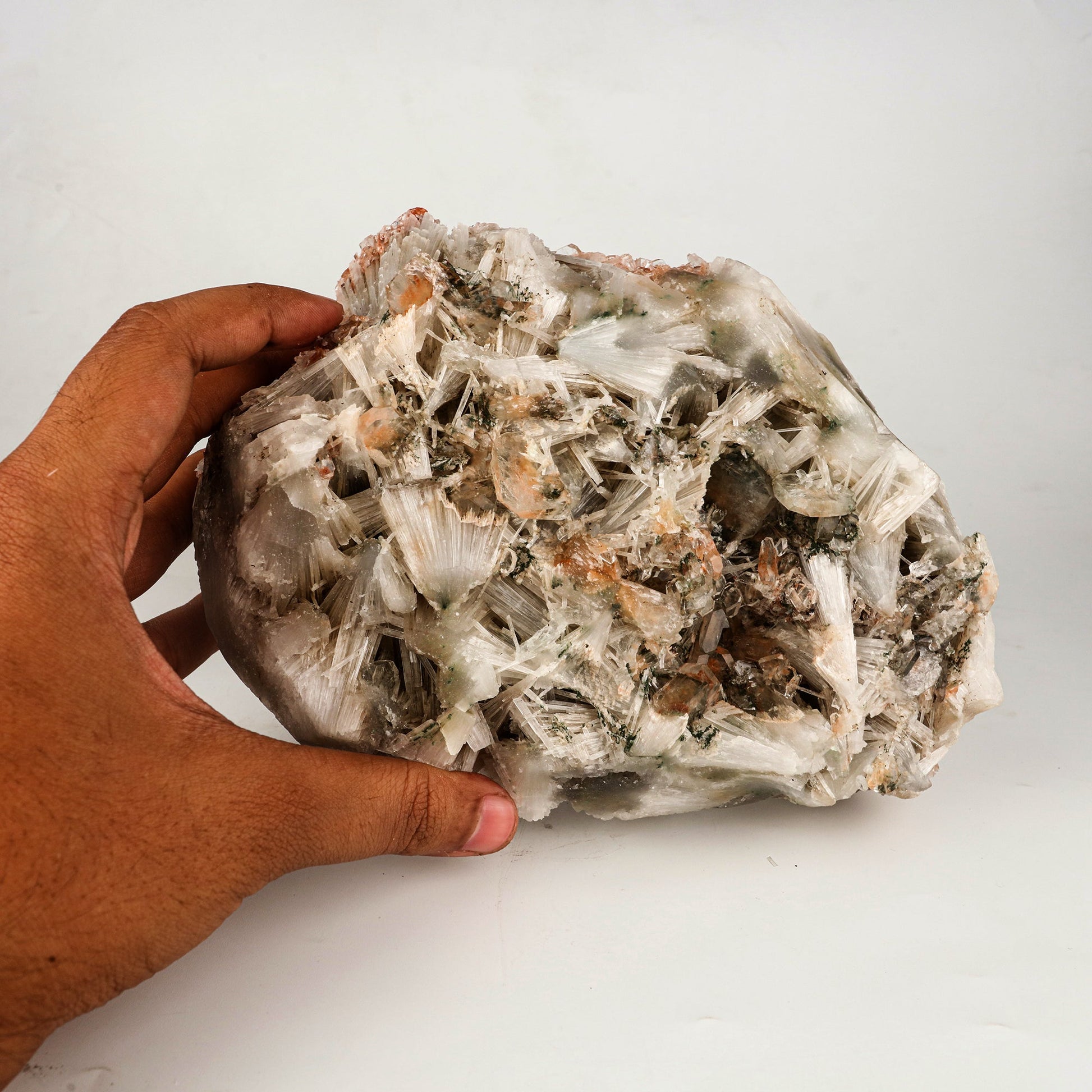 Scolecite Spray Brown color with Apophyllite cubes Natural Mineral Specimen # B 6267 Scolecite Superb Minerals 