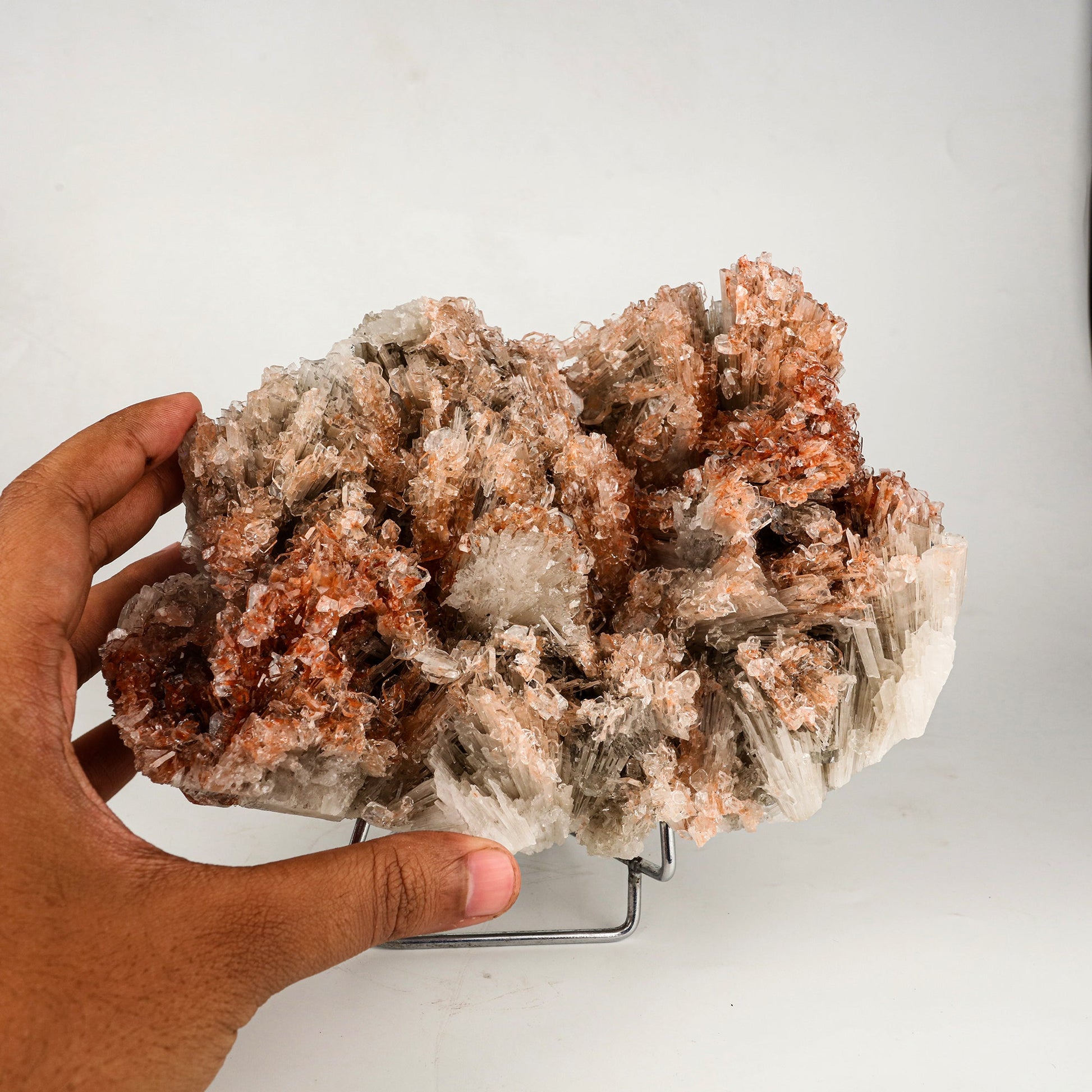 Scolecite Spray Brown color with Apophyllite cubes Natural Mineral Specimen # B 6267 Scolecite Superb Minerals 