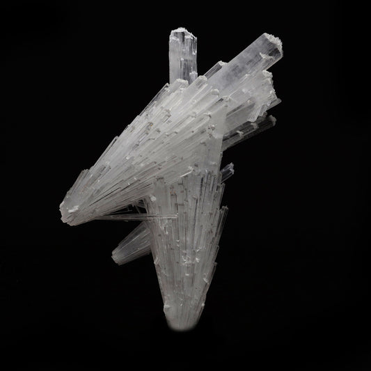 Scolecite Spray Cross Formation Natural Mineral Specimen # B 5202  https://www.superbminerals.us/products/scolecite-spray-cross-formation-natural-mineral-specimen-b-5202  Features: Scolecite forms in clusters of sharp, prismatic, “needle-like” points, which often radiate outward from a source, or, alternatively, criss-cross with each other to form sculptures that are truly a natural art form. Scolecite is mainly found in India, although there are also deposits of white scolecite