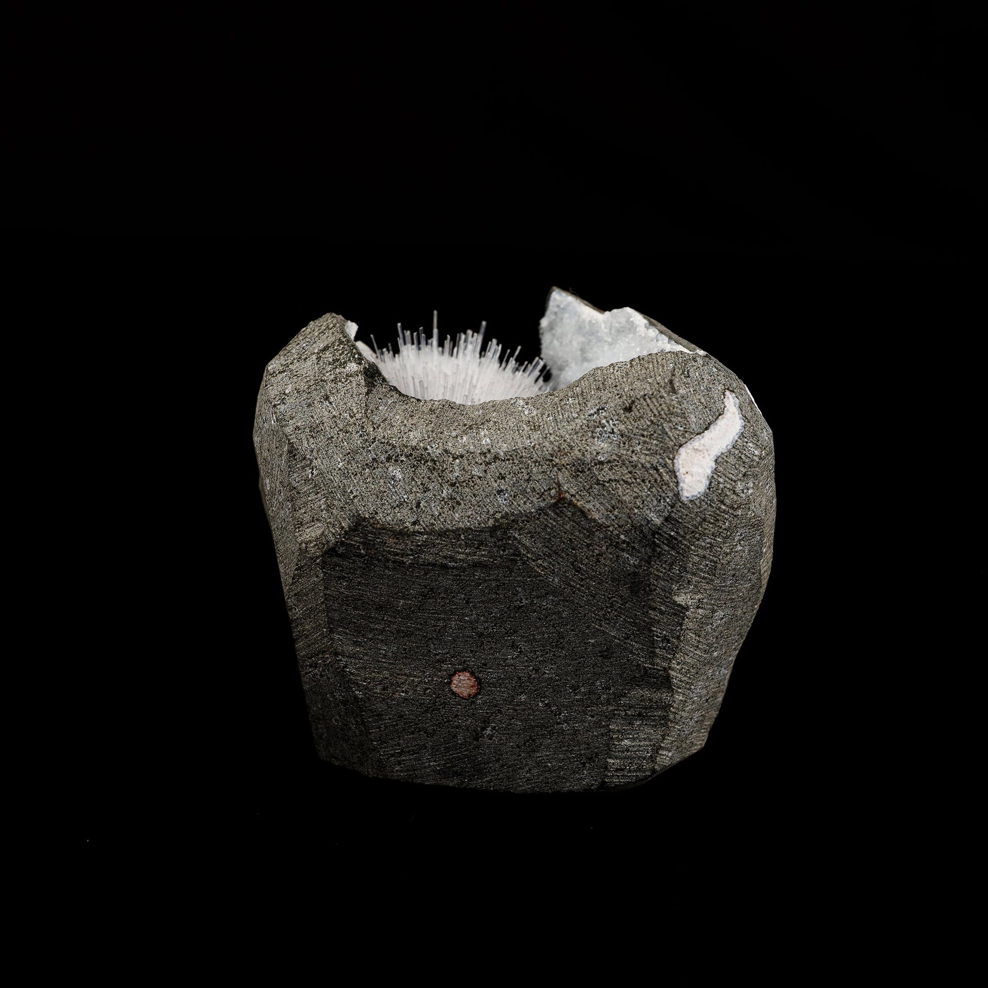 Scolecite Spray Inside Chalcedony Geode Natural Mineral Specimen # B 6068 Scolecite Superb Minerals 