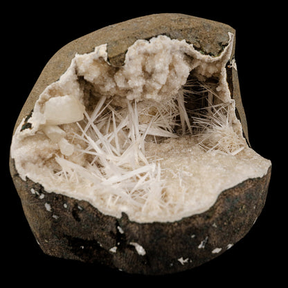 Scolecite Spray Inside Chalcedony Geode Natural Mineral Specimen # B 6142 Scolecite Superb Minerals 