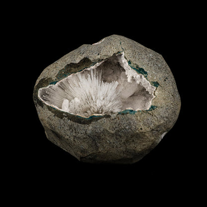 Scolecite Spray Inside Chalcedony Geode Natural Mineral Specimen # B 6165 Scolecite Superb Minerals 