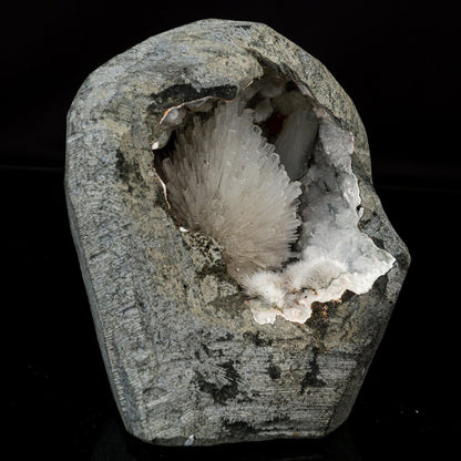 Scolecite Spray Inside Geode Natural Mineral Specimen # B 6717 Scolecite Superb Minerals 