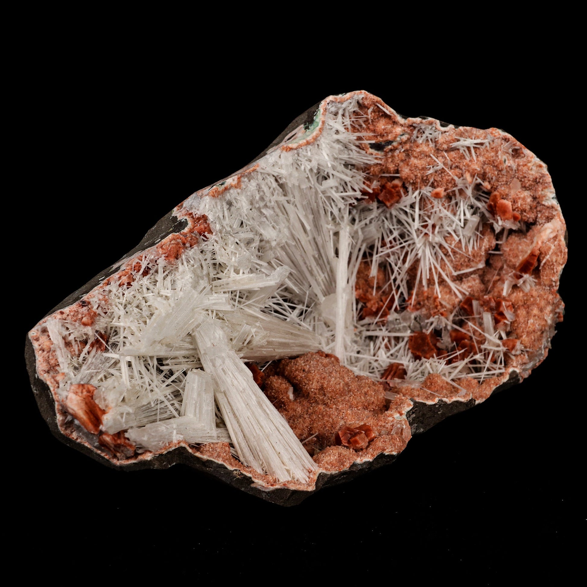 Scolecite Spray inside Heulandite geode Natural Mineral Specimen # B 5364 Scolecite Superb Minerals 