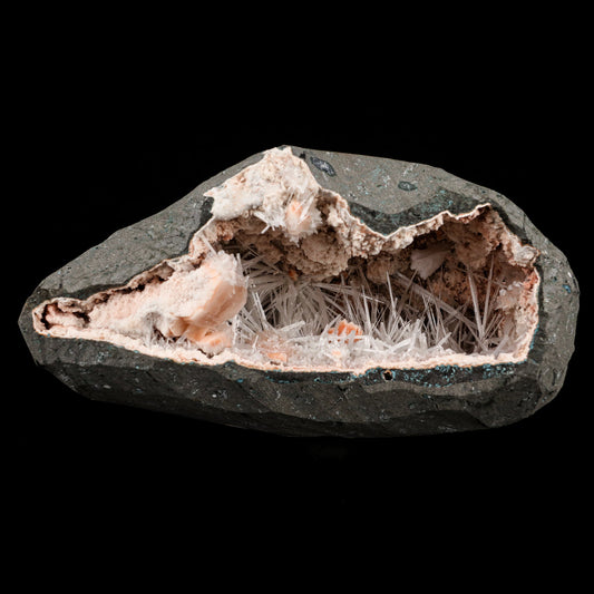 Scolecite Spray inside Heulandite geode Natural Mineral Specimen # B 5493 scolecite Superb Minerals 