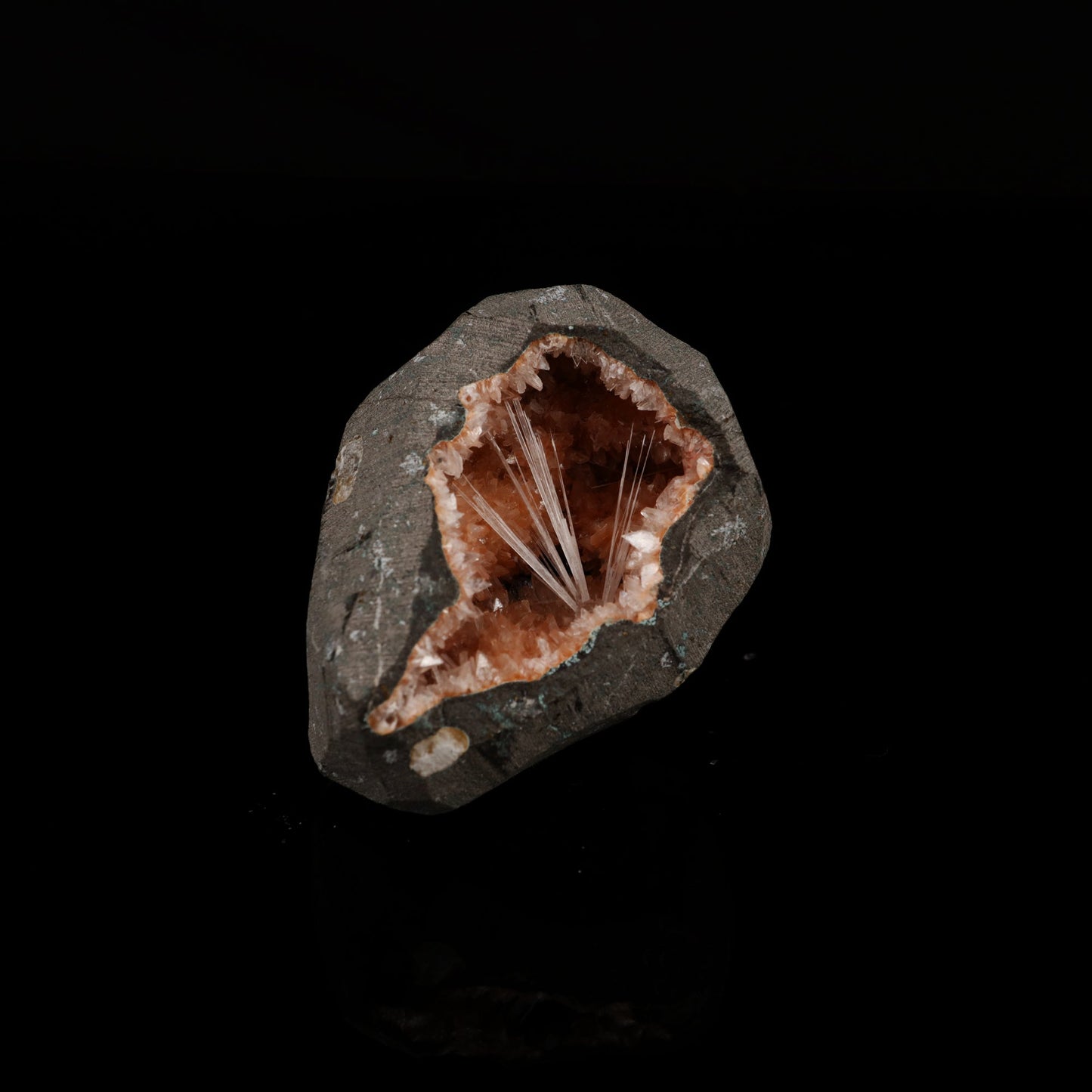 Scolecite Spray inside Heulandite geode Natural Mineral Specimen # B 5499 Scolecite Superb Minerals 