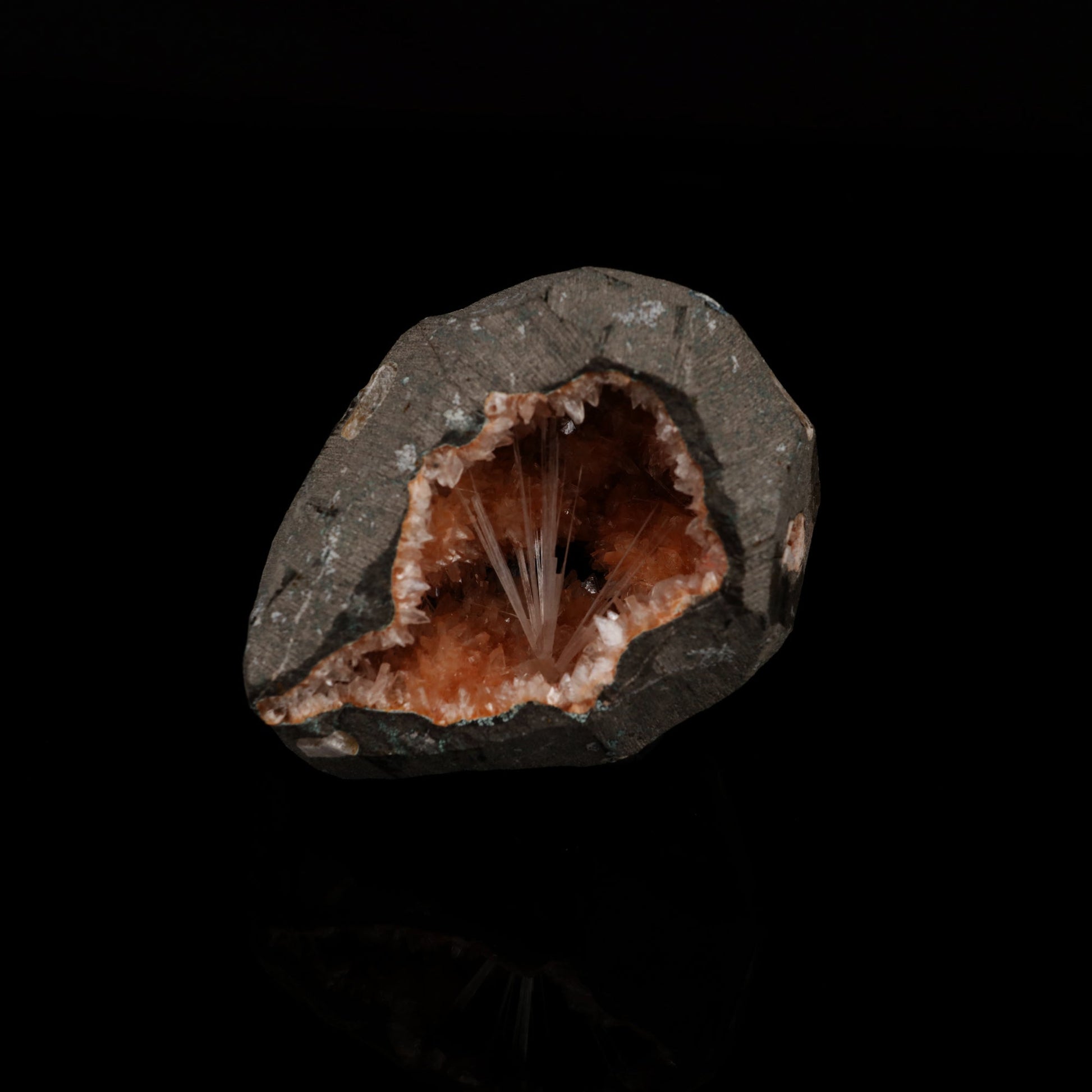 Scolecite Spray inside Heulandite geode Natural Mineral Specimen # B 5499 Scolecite Superb Minerals 