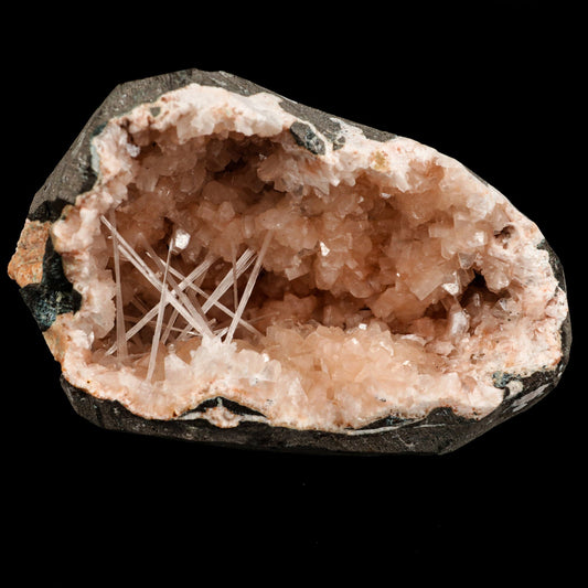 Scolecite Spray Inside Heulandite Geode Natural Mineral Specimen # B 6502 Scolecite Superb Minerals 