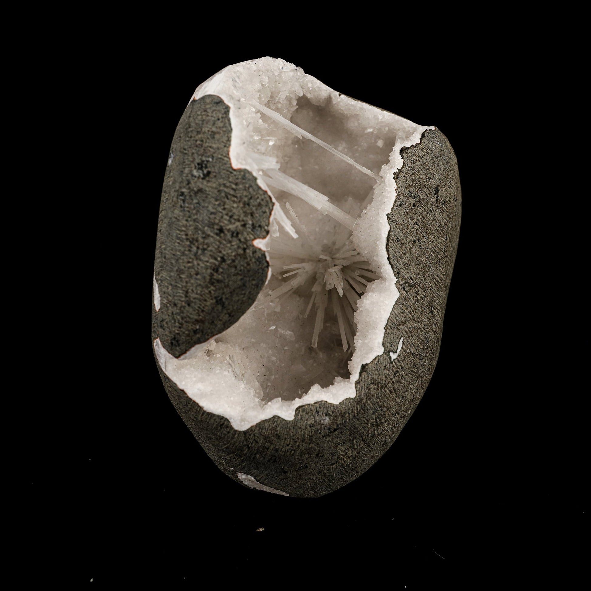 Scolecite Spray Inside MM Quartz Geode Natural Mineral Specimen # B 6311 Thomsonite Superb Minerals 