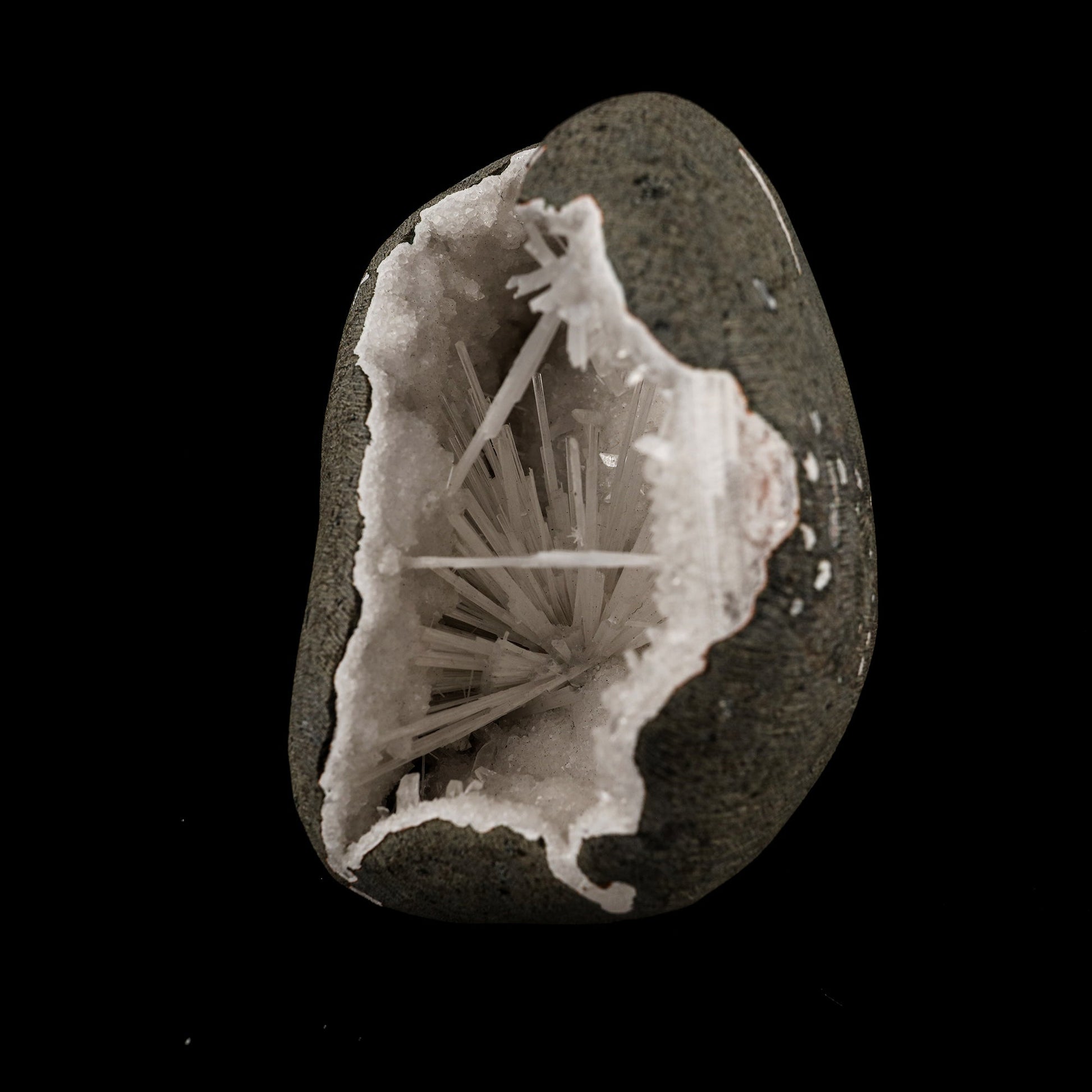 Scolecite Spray Inside MM Quartz Geode Natural Mineral Specimen # B 6311 Thomsonite Superb Minerals 