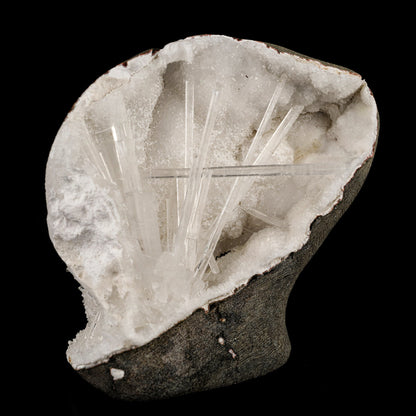 Scolecite Spray Inside MM Quartz Geode Natural Mineral Specimen # B 6315 Scolecite Superb Minerals 