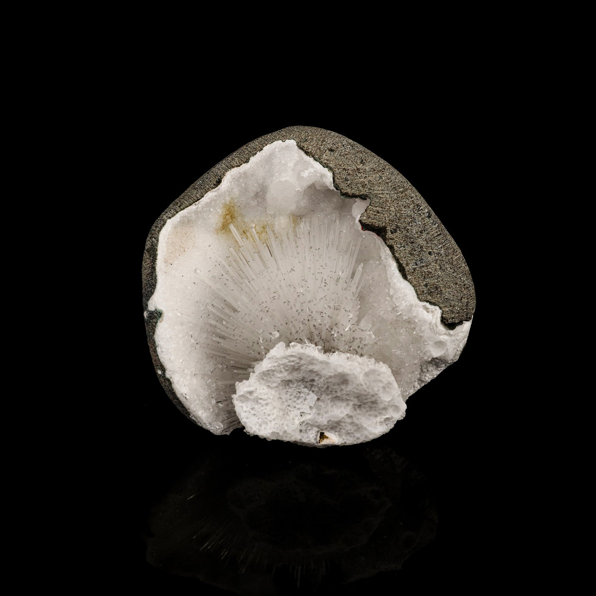 Scolecite Spray Inside MM Quartz Geode Natural Mineral Specimen # B 6345 Scolecite Superb Minerals 
