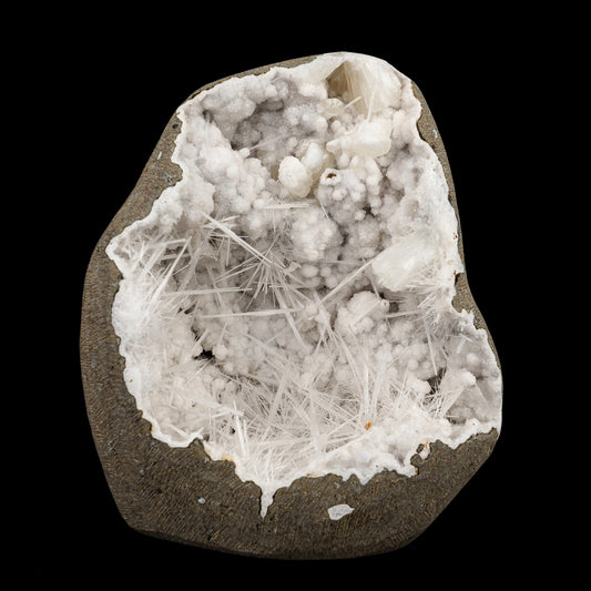 Scolecite Spray Inside MM Quartz Geode Natural Mineral Specimen # B 6361 Scolecite Superb Minerals 