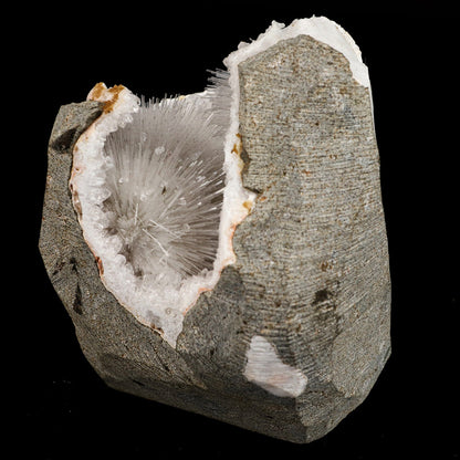 Scolecite Spray Inside MM Quartz Geode Natural Mineral Specimen # B 6596 Scolecite Superb Minerals 