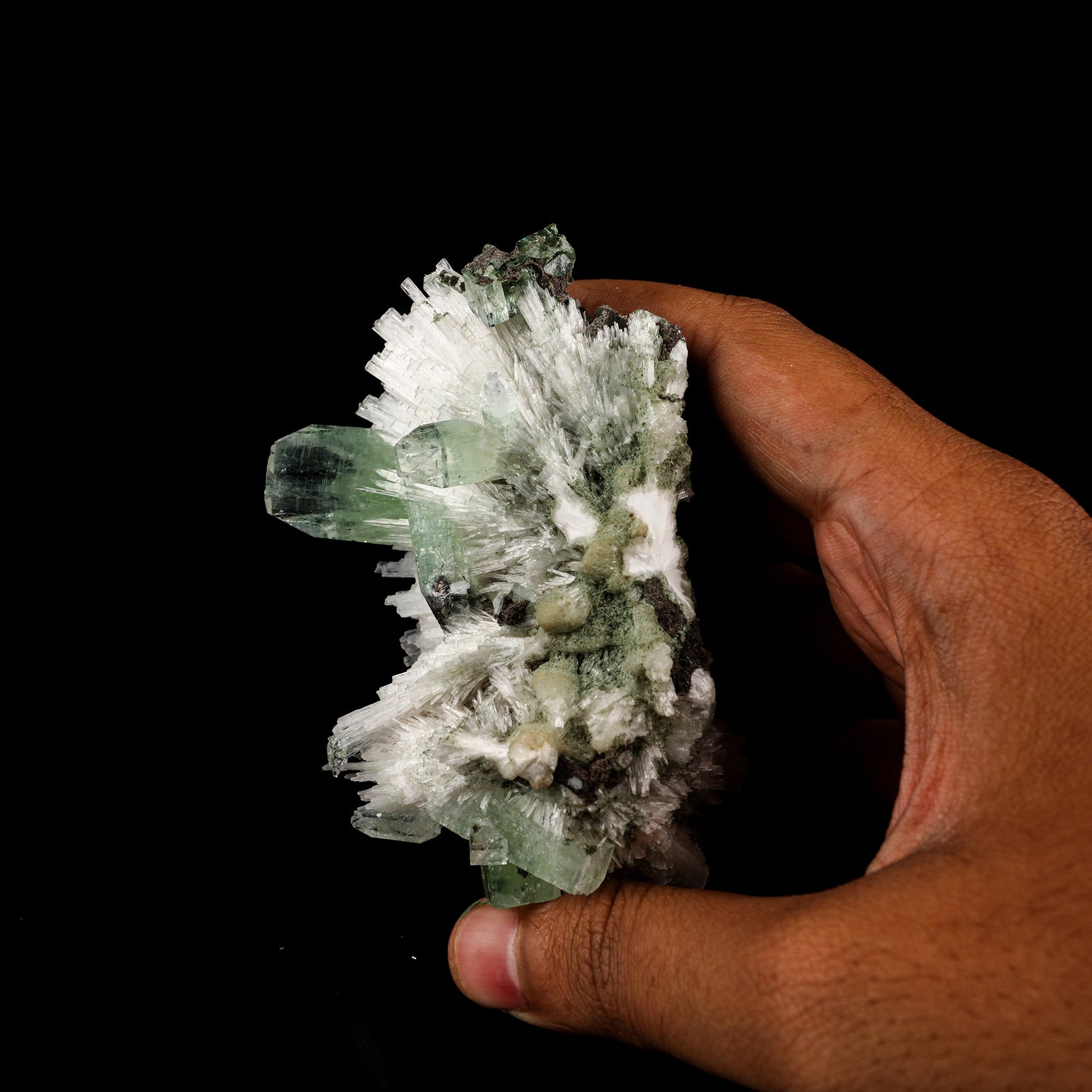 Scolecite Spray with Green Apophyllite Natural Mineral Specimen # B 6056 Apophyllite Superb Minerals 
