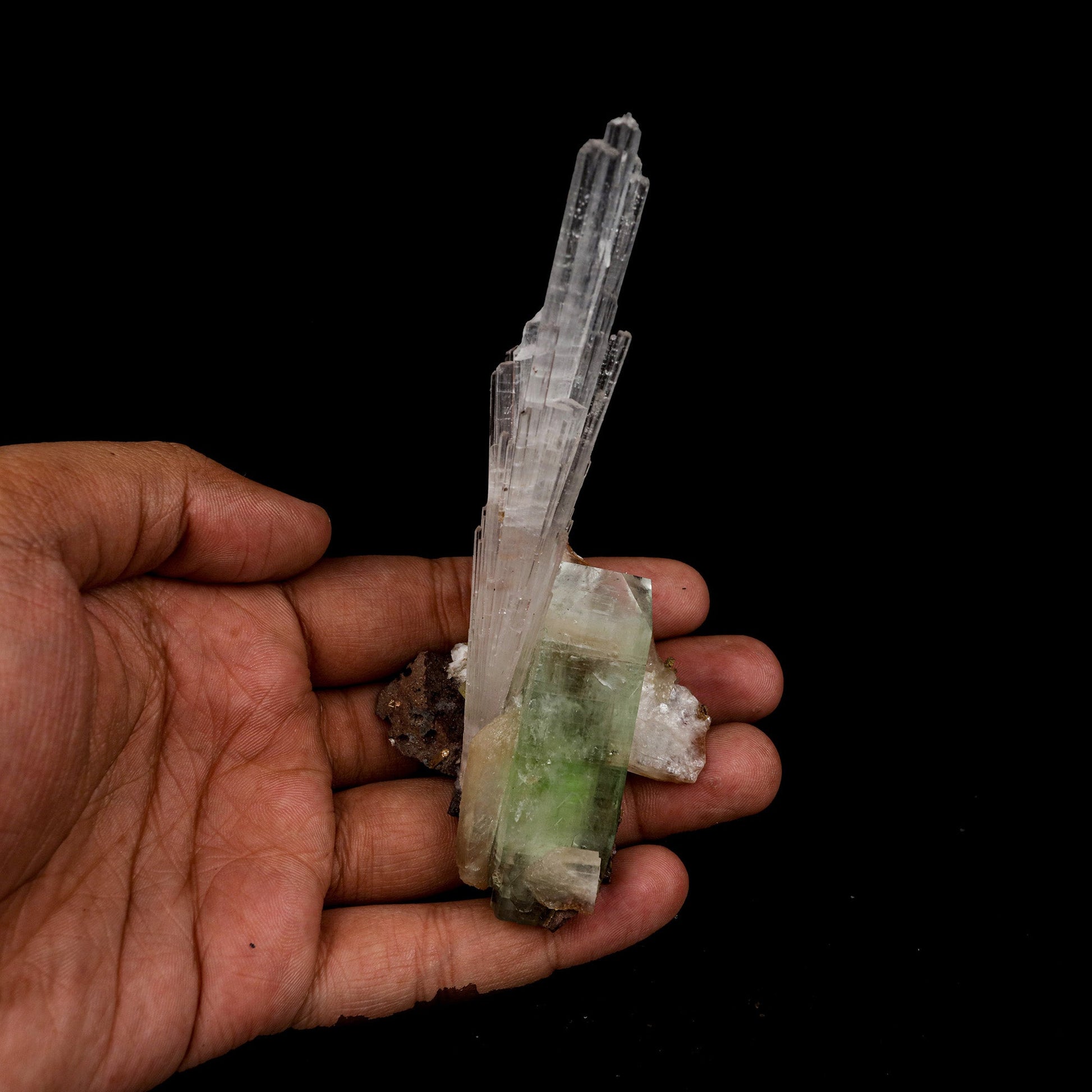 Scolecite Spray With Gren Apophyllite, Stilbite Natural Mineral Specim…  https://www.superbminerals.us/products/scolecite-spray-with-gren-apophyllite-stilbite-natural-mineral-specimen-b-5270  Features: This is a beautiful cluster of pseudo-cubic Apophyllite crystals and lustrous peach stilbite. Large Apophyllite crystals show interesting zoning with bands of colors from apple green at the base of the crystals to clear at the top. Primary Mineral(s): Apophyllite Secondary Mineral(s): Stilbite