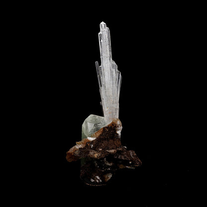 Scolecite Spray With Gren Apophyllite, Stilbite Natural Mineral Specim…  https://www.superbminerals.us/products/scolecite-spray-with-gren-apophyllite-stilbite-natural-mineral-specimen-b-5270  Features: This is a beautiful cluster of pseudo-cubic Apophyllite crystals and lustrous peach stilbite. Large Apophyllite crystals show interesting zoning with bands of colors from apple green at the base of the crystals to clear at the top. Primary Mineral(s): Apophyllite Secondary Mineral(s): Stilbite