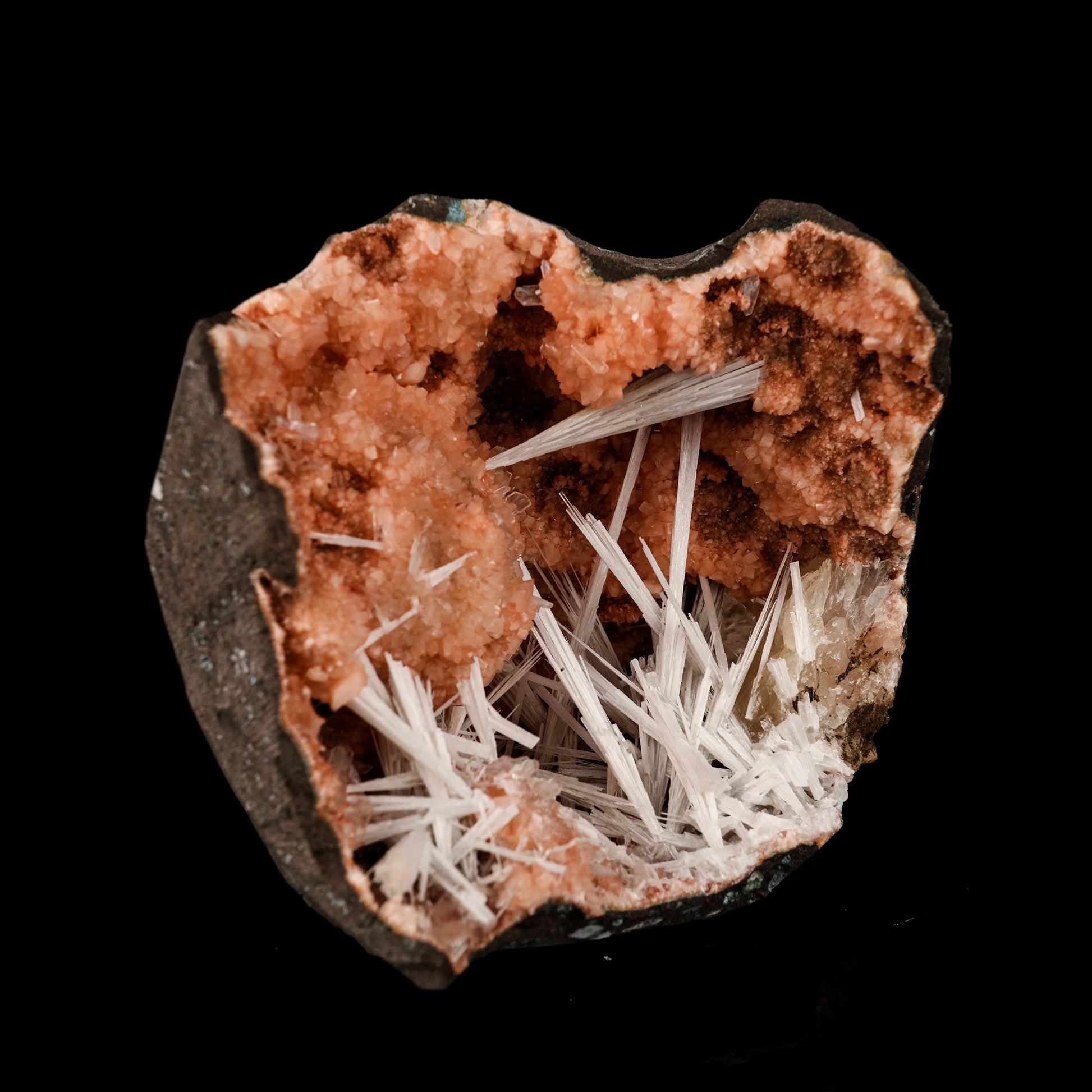 Scolecite Sprays in Heulandite Geode Natural Mineral Specimen # B 6299 Scolecite Superb Minerals 