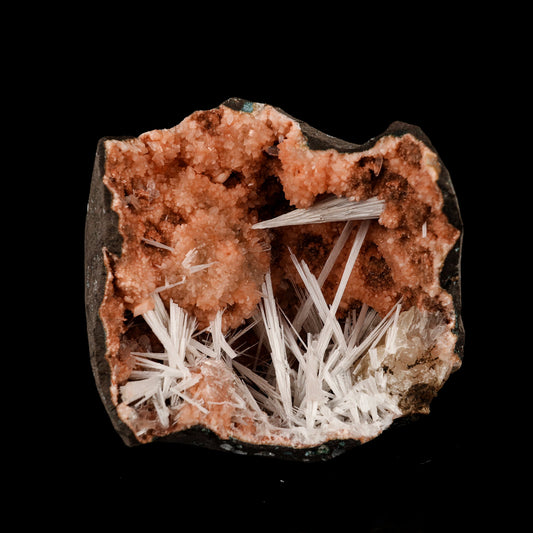 Scolecite Sprays in Heulandite Geode Natural Mineral Specimen # B 6299 Scolecite Superb Minerals 