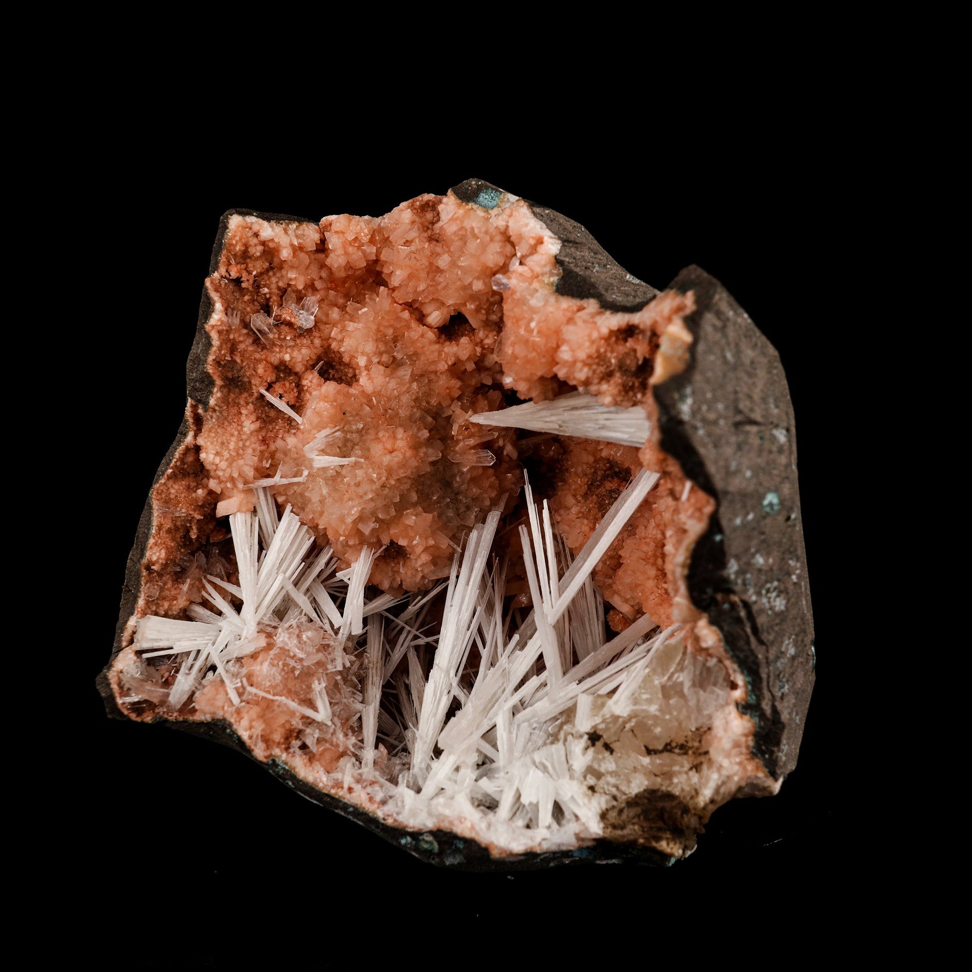 Scolecite Sprays in Heulandite Geode Natural Mineral Specimen # B 6299 Scolecite Superb Minerals 