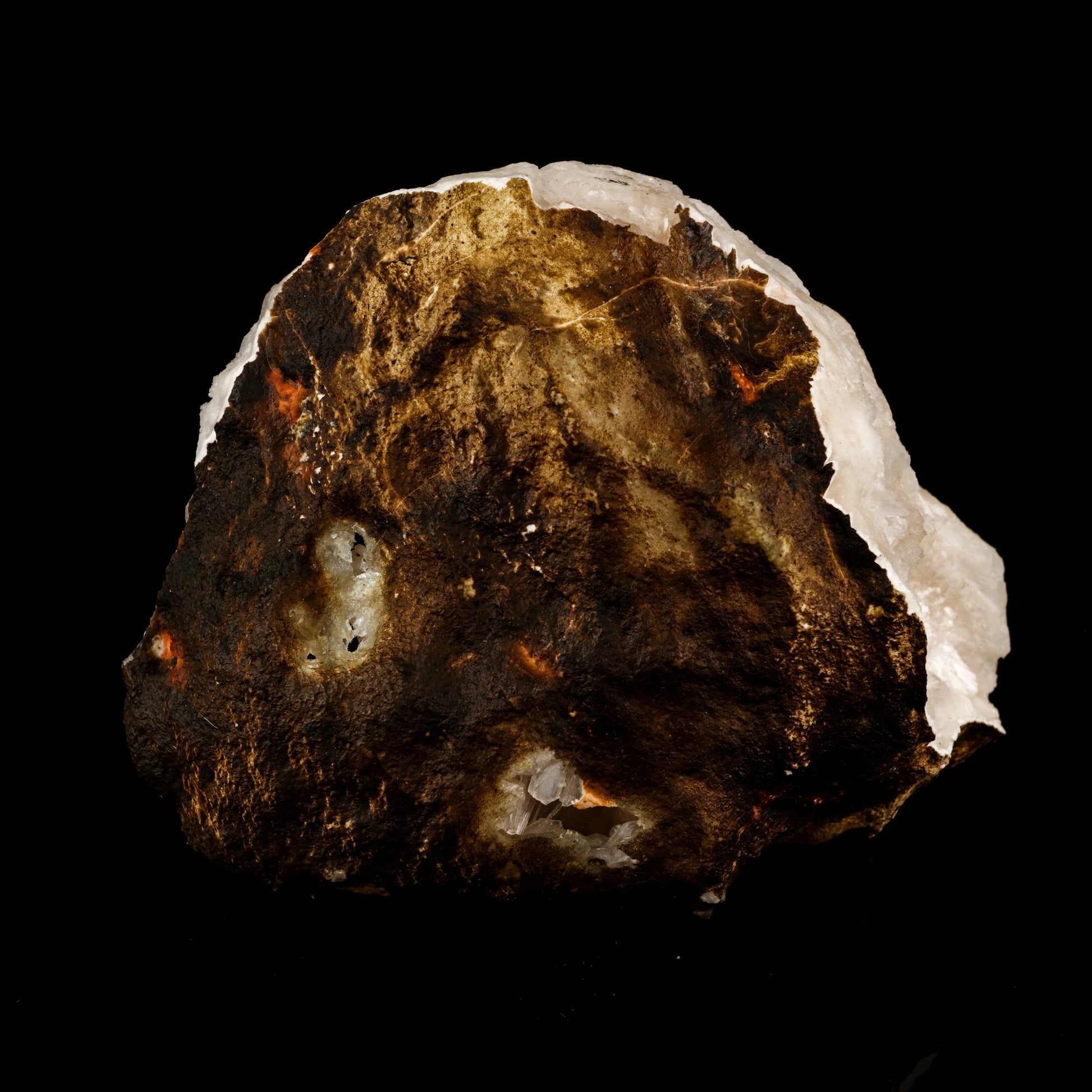Scolecite Sprays in Stilbite Geode Natural Mineral Specimen # B 6045 Scolecite Superb Minerals 