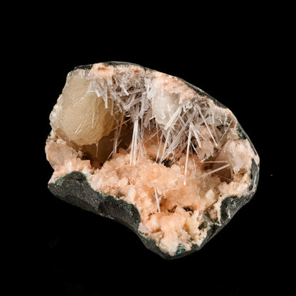 Scolecite Sprays in Stilbite Geode Natural Mineral Specimen # B 6293 Scolecite Superb Minerals 