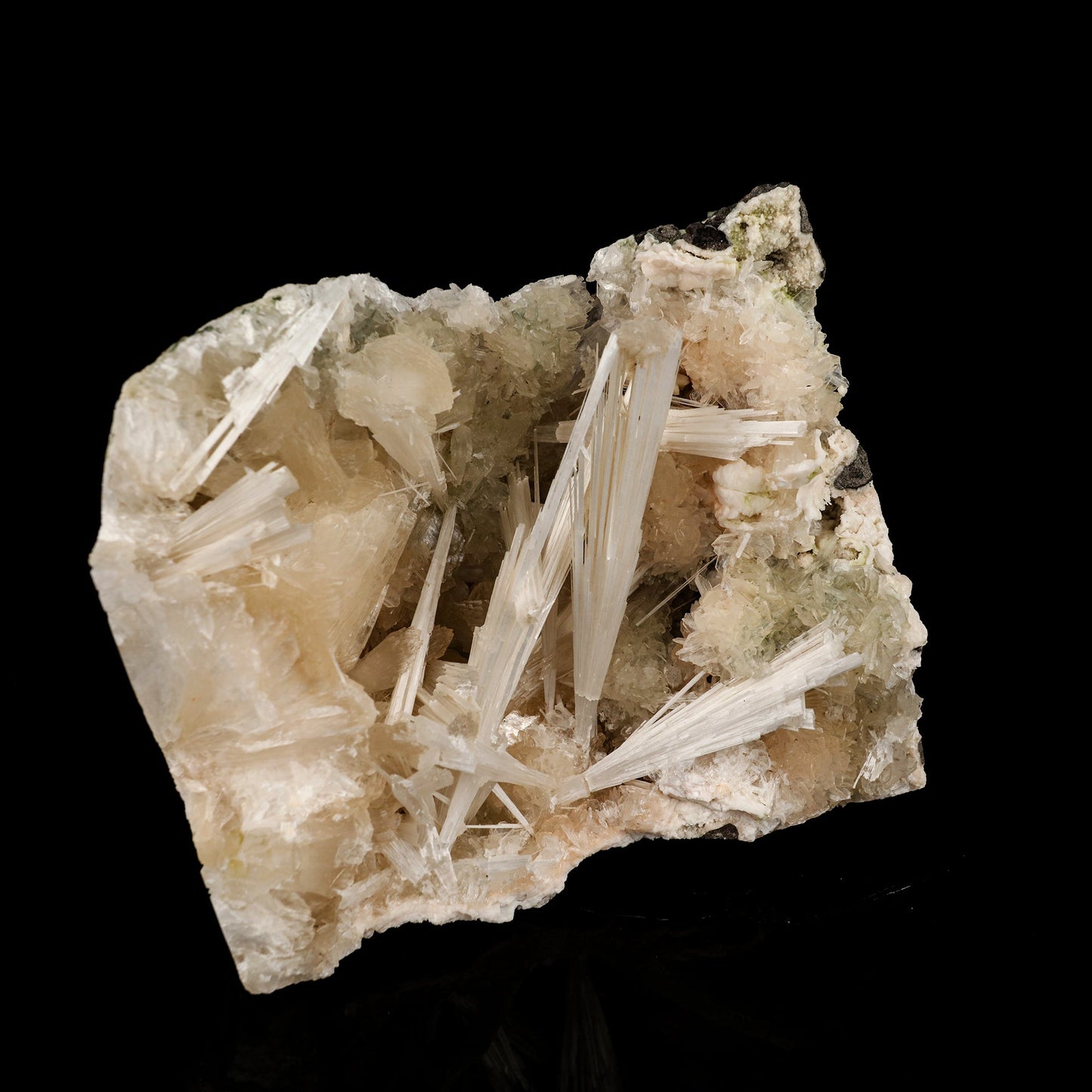 Scolecite Sprays in Stilbite Geode Natural Mineral Specimen # B 6303 Scolecite Superb Minerals 