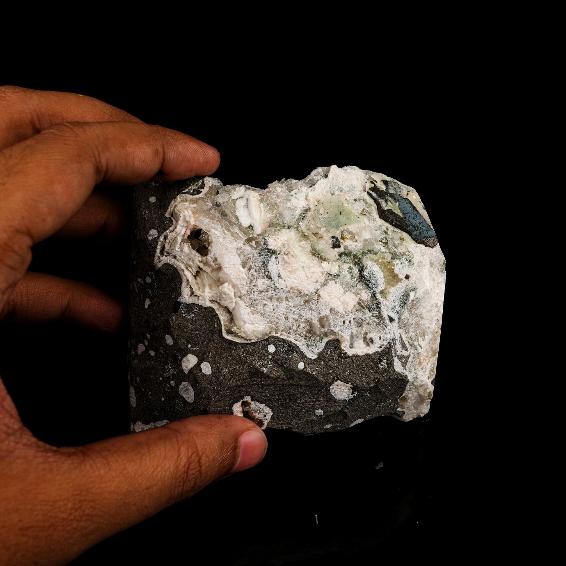 Scolecite Sprays in Stilbite Geode Natural Mineral Specimen # B 6303 Scolecite Superb Minerals 