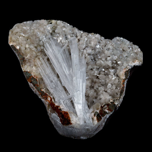 Scolecite Sprays Inside Fan Shape Heulandite Geode Natural Mineral Spe…  https://www.superbminerals.us/products/scolecite-sprays-inside-fan-shape-heulandite-geode-natural-mineral-specimen-b-4651  Features: A beautiful piece with a geode lined with white druzy, glossy Heulandite crystals. The crystals are well defined and have a glossy, almost glassy shine.This item is gleaming. Excellent condition. Primary Mineral(s): Scolecite