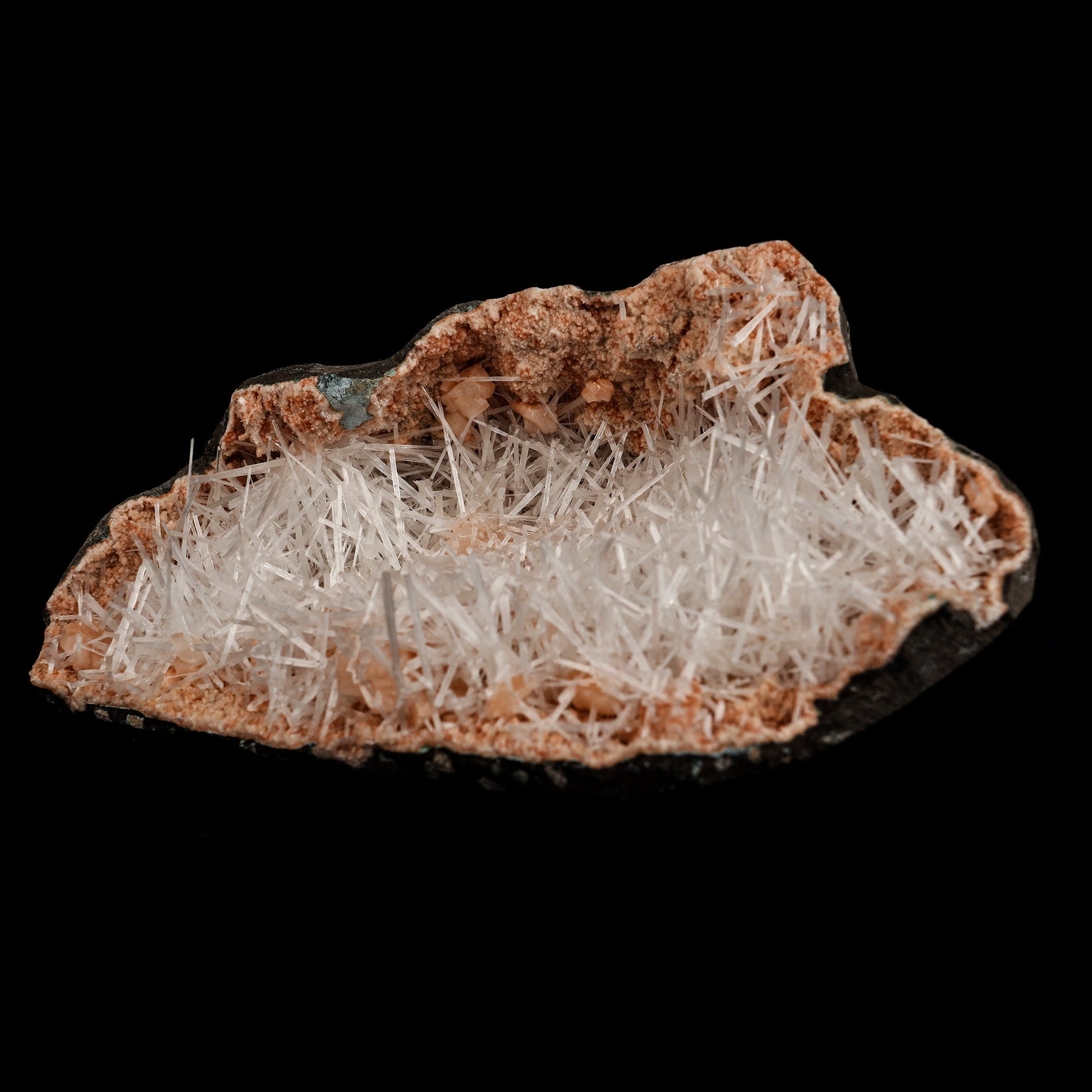 Scolecite Sprays Inside Heulandite Geode Natural Mineral Specimen # B…  https://www.superbminerals.us/products/scolecite-sprays-inside-heulandite-geode-natural-mineral-specimen-b-5071  Features: A big, free-standing Geode bordered with peach-colored Heulandite crystals and including two clusters of beige Stilbite crystals. The Geode is a three-dimensional object that is tall, thin, and deep. Very attractive and in great condition. Primary Mineral(s): ScoleciteSecondary Mineral(s): Heulandite