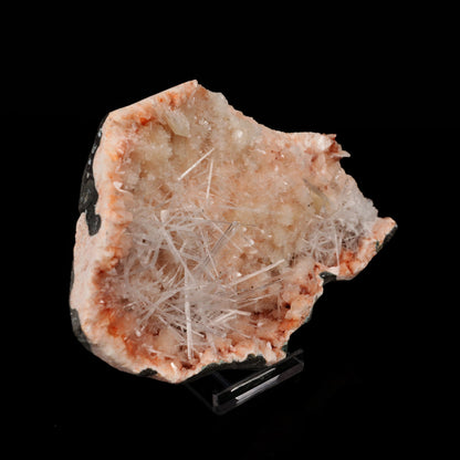 Scolecite Sprays Inside Heulandite Geode Natural Mineral Specimen # B 5624 Scolecite Superb Minerals 
