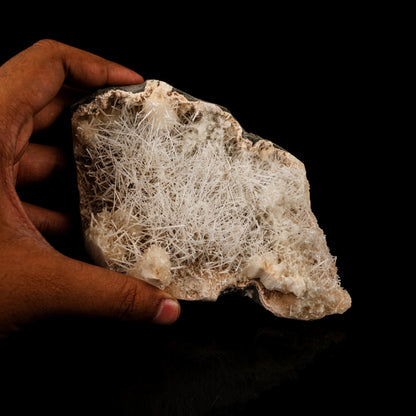 Scolecite Sprays Inside Heulandite Geode Natural Mineral Specimen # B 5757 Scolecite Superb Minerals 