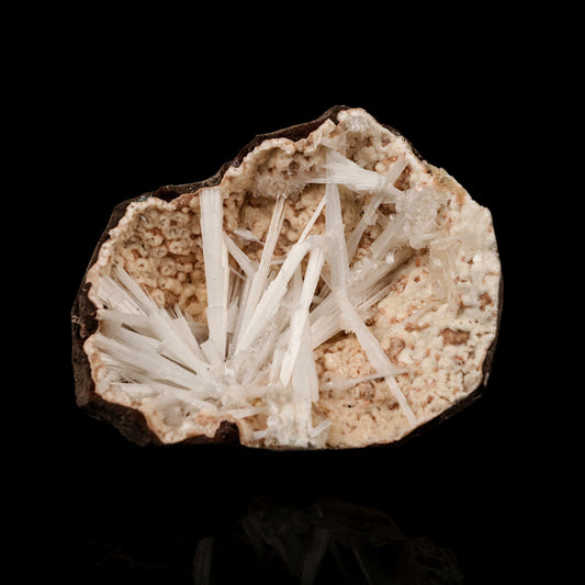 Scolecite Sprays Inside Heulandite Geode Natural Mineral Specimen # B 5779 Scolecite Superb Minerals 