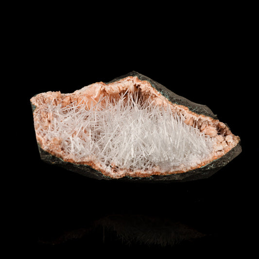 Scolecite Sprays Inside Heulandite Geode Natural Mineral Specimen # B 5795 Scolecite Superb Minerals 