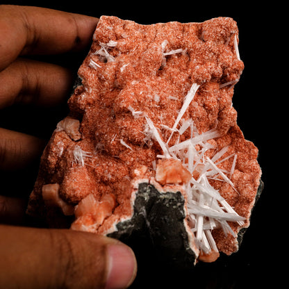 Scolecite Sprays Inside Heulandite Geode Natural Mineral Specimen # B 5803 Scolecite Superb Minerals 