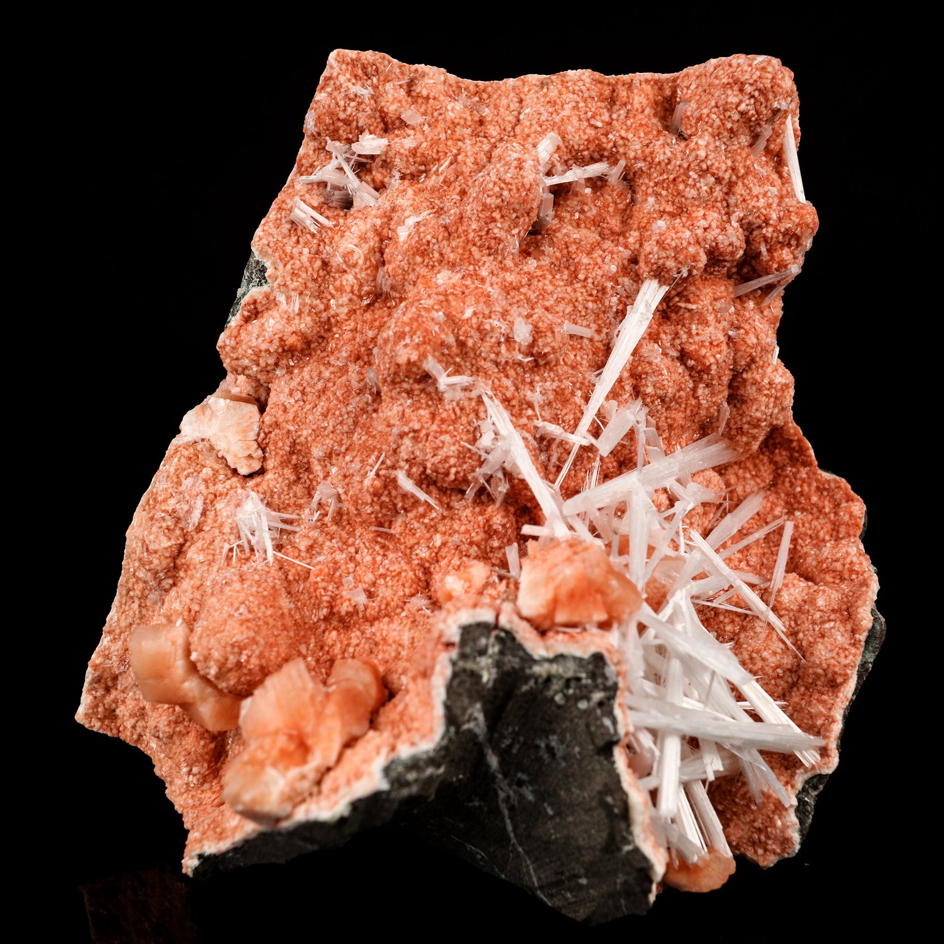 Scolecite Sprays Inside Heulandite Geode Natural Mineral Specimen # B 5803 Scolecite Superb Minerals 