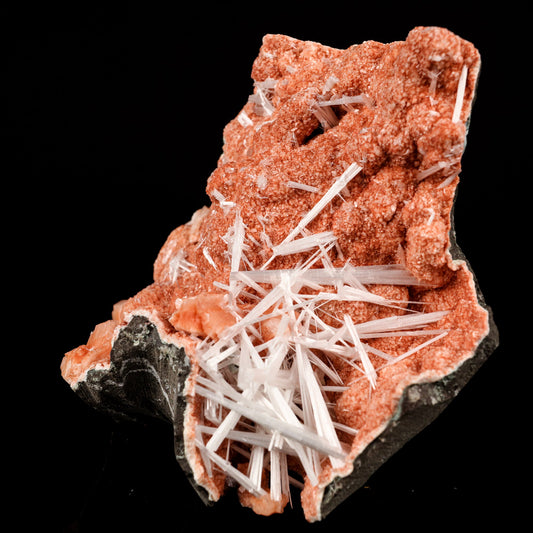 Scolecite Sprays Inside Heulandite Geode Natural Mineral Specimen # B 5803 Scolecite Superb Minerals 