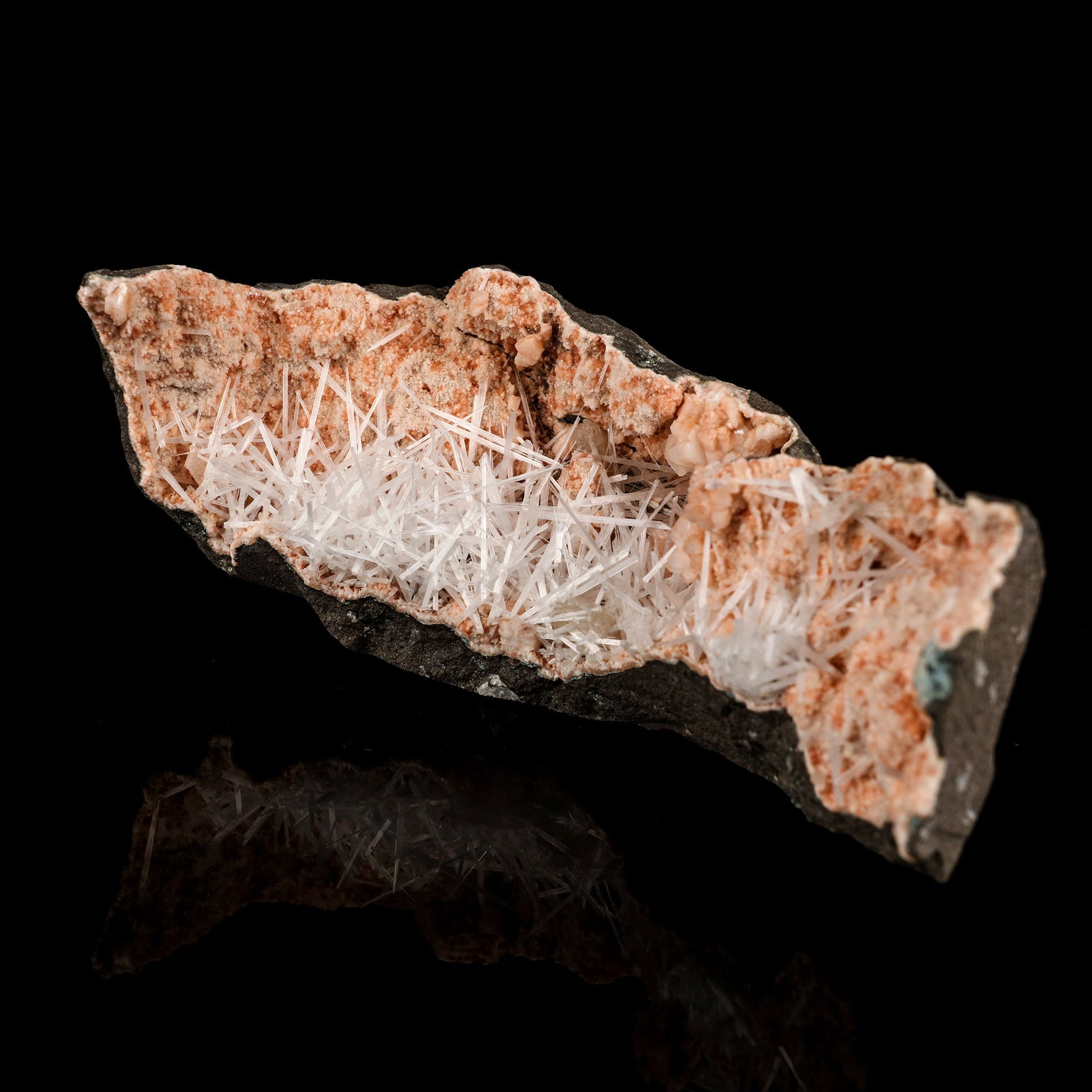 Scolecite Sprays Inside Heulandite Geode Natural Mineral Specimen # B 5809 Scolecite Superb Minerals 