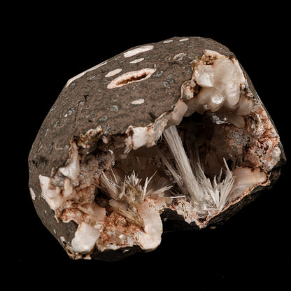 Scolecite Sprays Inside Heulandite Geode Natural Mineral Specimen # B 5812 Scolecite Superb Minerals 