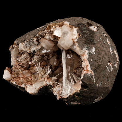 Scolecite Sprays Inside Heulandite Geode Natural Mineral Specimen # B 5812 Scolecite Superb Minerals 