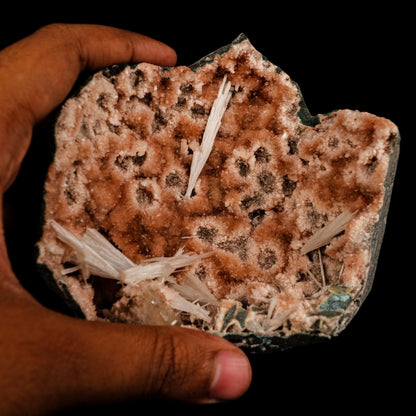 Scolecite Sprays Inside Heulandite Geode Natural Mineral Specimen Scolecite Superb Minerals 