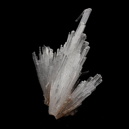 Scolecite Sprays Natural Mineral Specimen # B 5215  https://www.superbminerals.us/products/scolecite-sprays-natural-mineral-specimen-b-5215  Features: Recent discoveries in Nashik have yielded some spectacular intergrown jackstraw sprays of glassy, iridescent, clear to translucent scolecite prism. STUNNING. The stunning crystals extend in every direction. Primary Mineral(s): ScoleciteSecondary Mineral(s): N/AMatrix: N/A 8 Inch x 6 InchWeight : 630 