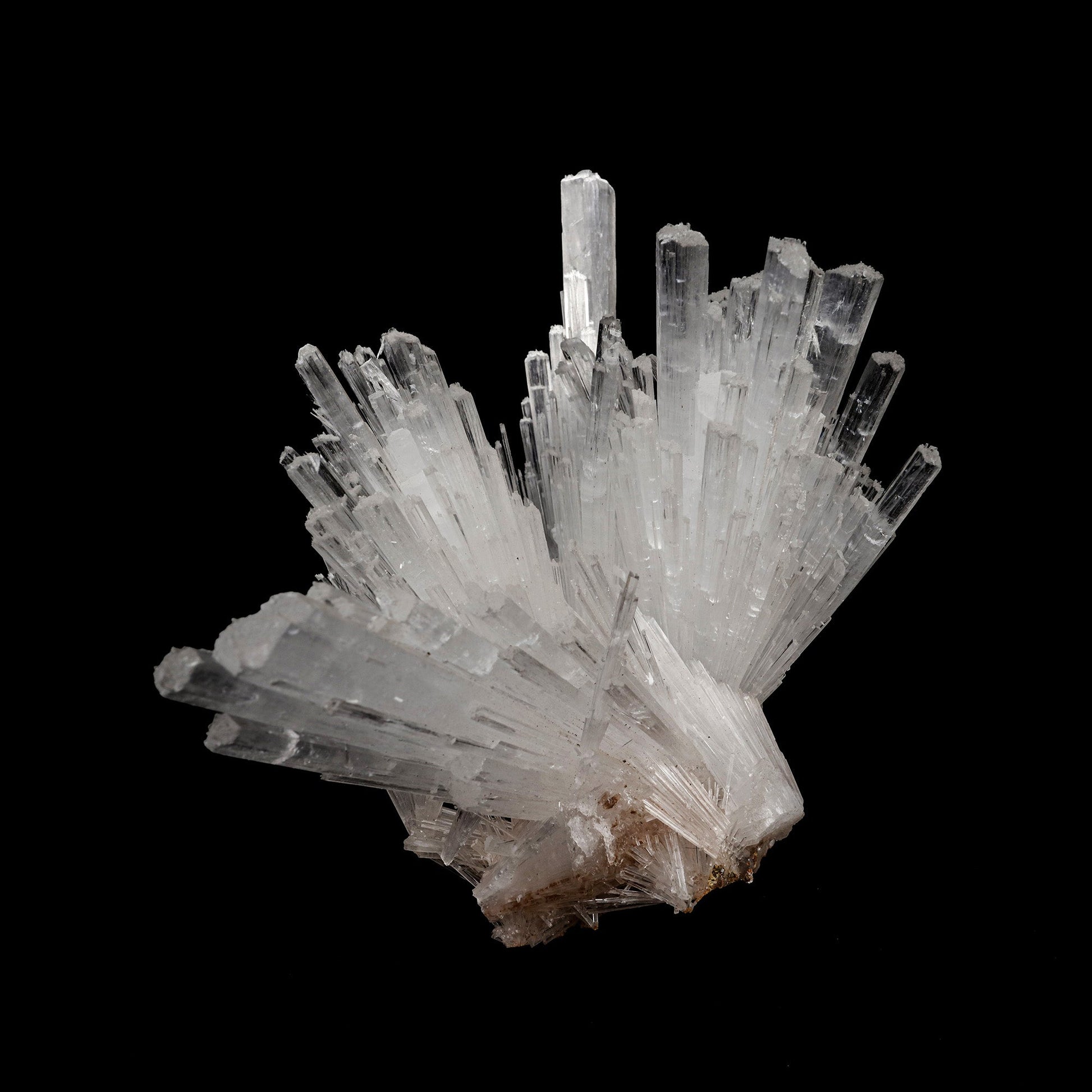 Scolecite Sprays Natural Mineral Specimen # B 5223  https://www.superbminerals.us/products/scolecite-sprays-natural-mineral-specimen-b-5223  Features: A large, tapered spray of elongated colorless Scolecite crystals. There is a small remnant of matrix attached with a small Stilbite crystal. The Scolecite crystals are glassy and highly translucent with transparent terminations. A beautiful specimen in excellent condition. Primary Mineral(s): Scolecite