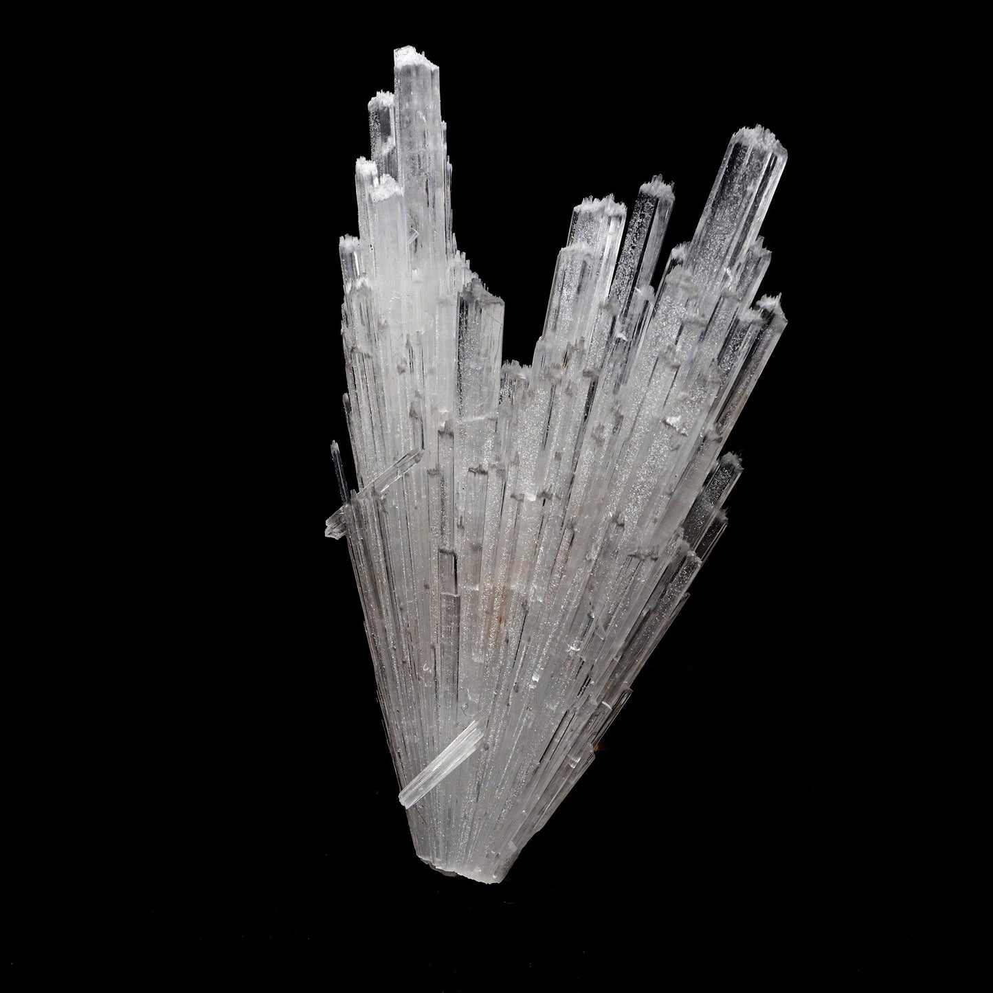 Scolecite Sprays Natural Mineral Specimen # B 5283  https://www.superbminerals.us/products/scolecite-sprays-natural-mineral-specimen-b-5283  Features: Scolecite forms in clusters of sharp, prismatic, “needle-like” points, which often radiate outward from a source, or, alternatively, criss-cross with each other to form sculptures that are truly a natural art form. Scolecite is mainly found in India, although there are also deposits of white scolecite