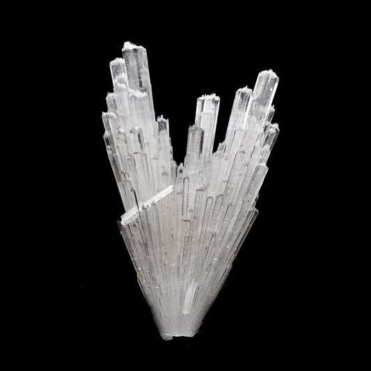 Scolecite Sprays Natural Mineral Specimen # B 5283  https://www.superbminerals.us/products/scolecite-sprays-natural-mineral-specimen-b-5283  Features: Scolecite forms in clusters of sharp, prismatic, “needle-like” points, which often radiate outward from a source, or, alternatively, criss-cross with each other to form sculptures that are truly a natural art form. Scolecite is mainly found in India, although there are also deposits of white scolecite