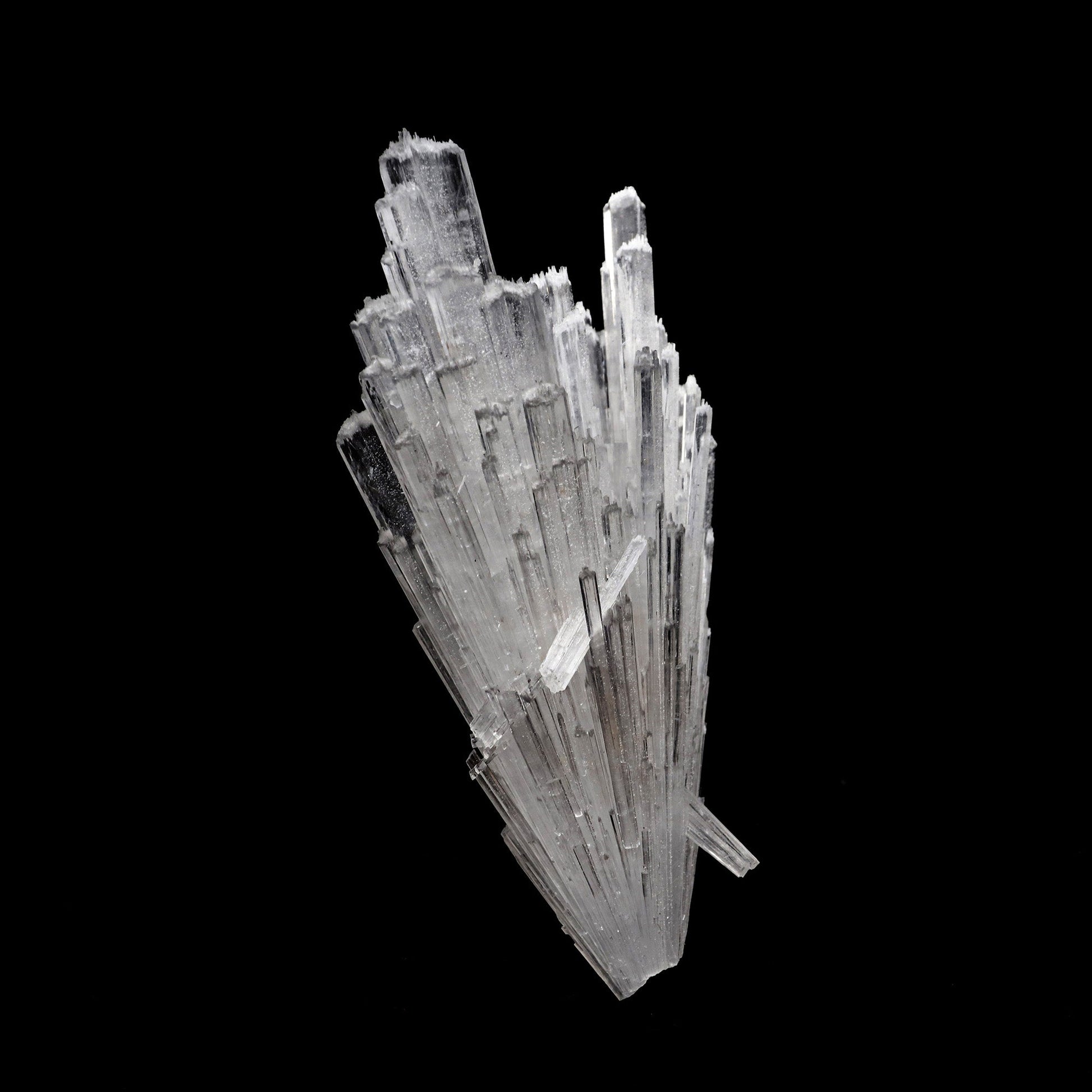 Scolecite Sprays Natural Mineral Specimen # B 5283  https://www.superbminerals.us/products/scolecite-sprays-natural-mineral-specimen-b-5283  Features: Scolecite forms in clusters of sharp, prismatic, “needle-like” points, which often radiate outward from a source, or, alternatively, criss-cross with each other to form sculptures that are truly a natural art form. Scolecite is mainly found in India, although there are also deposits of white scolecite