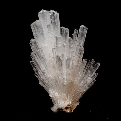Scolecite Sprays Natural Mineral Specimen # B 5292  https://www.superbminerals.us/products/scolecite-sprays-natural-mineral-specimen-b-5292  Features: Scolecite forms in clusters of sharp, prismatic, “needle-like” points, which often radiate outward from a source, or, alternatively, criss-cross with each other to form sculptures that are truly a natural art form. Scolecite is mainly found in India, although there are also deposits of white scolecite 