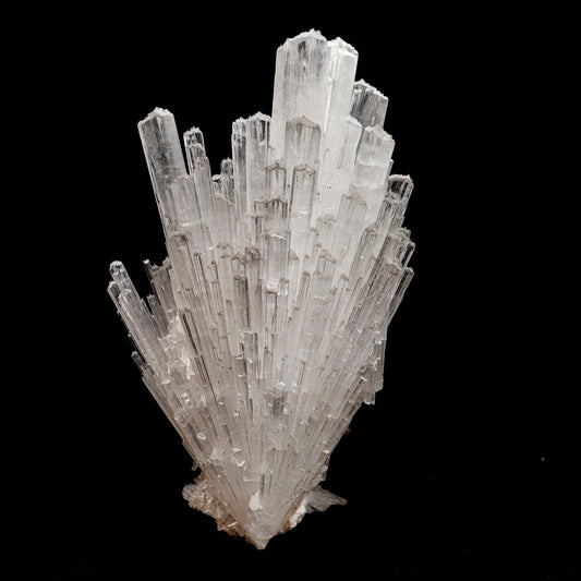 Scolecite Sprays Natural Mineral Specimen # B 5292  https://www.superbminerals.us/products/scolecite-sprays-natural-mineral-specimen-b-5292  Features: Scolecite forms in clusters of sharp, prismatic, “needle-like” points, which often radiate outward from a source, or, alternatively, criss-cross with each other to form sculptures that are truly a natural art form. Scolecite is mainly found in India, although there are also deposits of white scolecite 