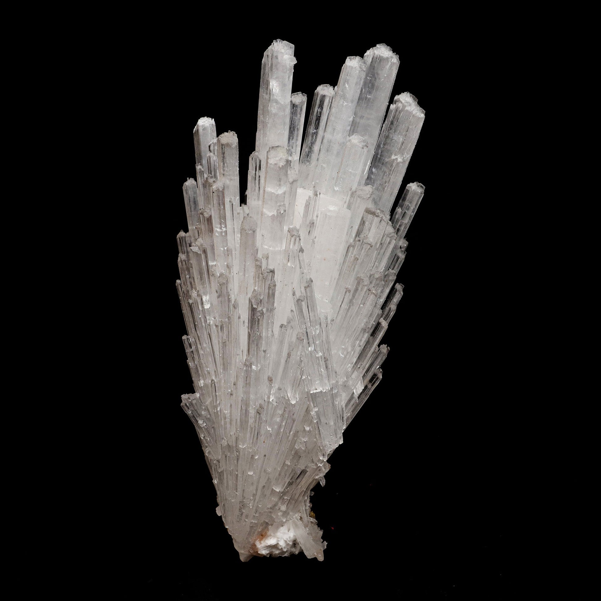 Scolecite Sprays Natural Mineral Specimen # B 5292  https://www.superbminerals.us/products/scolecite-sprays-natural-mineral-specimen-b-5292  Features: Scolecite forms in clusters of sharp, prismatic, “needle-like” points, which often radiate outward from a source, or, alternatively, criss-cross with each other to form sculptures that are truly a natural art form. Scolecite is mainly found in India, although there are also deposits of white scolecite 