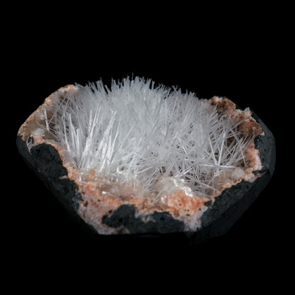 Scolecite Sprays On Heulandite With Stilbite Geode Natural Mineral Spe… https://www.superbminerals.us/products/scolecite-sprays-on-heulandite-with-stilbite-geode-natural-mineral-specimen-b-4904 Features: Scolecite crystals are interspersed throughout a very large Geode that is lined with beige Heulandite crystals. The sprays of Scolecite crystals are glossy, colourless, highly translucent, acicular (needle-like) in shape. The crystal creation is a work of art in and of itself.